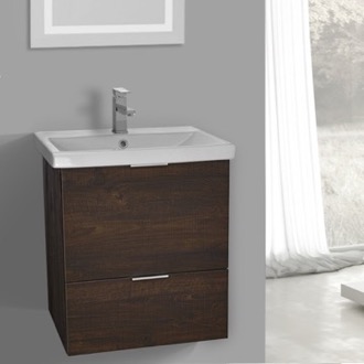 Luxury Small Bathroom Vanities Nameek S 24 Inch Wall Mount Sherwood Burn Vanity Cabinet With Ed Sink