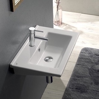 Bathroom Sink Rectangular White Ceramic Bathroom Sink CeraStyle 067300-U