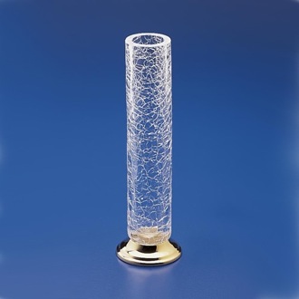 Vase Satin Nickel Tall Crackled Glass Bathroom Vase Windisch 61130D