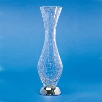 Vase Tall Crackled Crystal Glass Bathroom Vase Windisch 61675D
