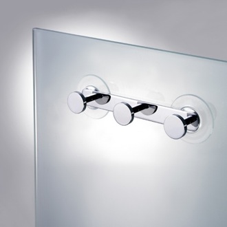 Bathroom Hook Triple Suction Pad Hook in Chrome Windisch 85052-CR