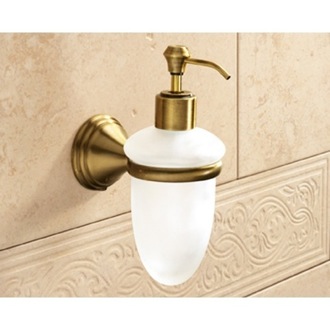 Soap Dispenser Soap Dispenser, Wall Mounted, Frosted Glass With Bronze Mounting Gedy 7581-44