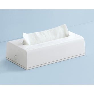 Tissue Box Cover Rectangular Tissue Box Cover In White Finish Gedy 2008-02