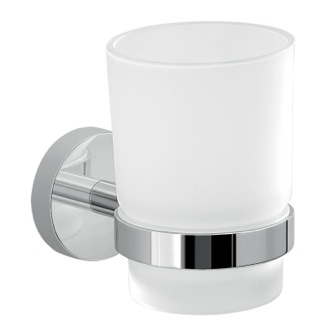 Toothbrush Holder Frosted Glass Toothbrush Holder With Chrome Wall Mount Gedy 2310-13