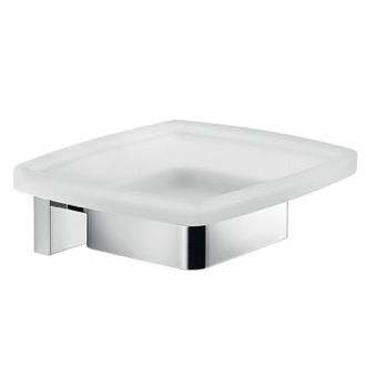 Soap Dish Wall Mounted Frosted Glass Soap Dish With Chrome Mounting Gedy A011-13