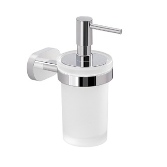 Soap Dispenser Soap Dispenser, Wall Mounted, Frosted Glass with Chrome Mounting Gedy BE81-13