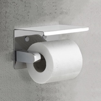 Toilet Paper Holder Toilet Paper Holder, Modern, Chrome, With Shelf Gedy 2839-13