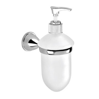 Soap Dispenser Soap Dispenser, Wall Mounted, Frosted Glass With Chrome Mounting Gedy GE80-13