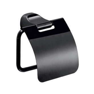 Toilet Paper Holder Toilet Paper Holder With Cover, Modern, Matte Black Gedy ST25-14