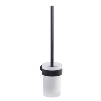 Toilet Brush Toilet Brush, Wall Mounted Frosted Glass With Matte Black Mount Gedy PI33-03-14