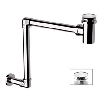 P-Trap Chrome Wall Mounted P-Trap With Click Clack Drain Remer 984