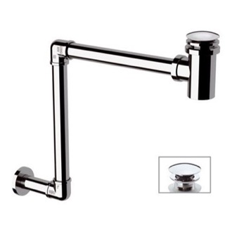P-Trap Chrome Wall Mounted P-Trap With Click Clack Drain Remer 985