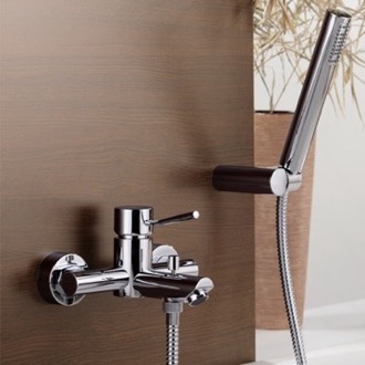Tub Filler Wall Mount Tub Faucet with Hand Shower Remer N02