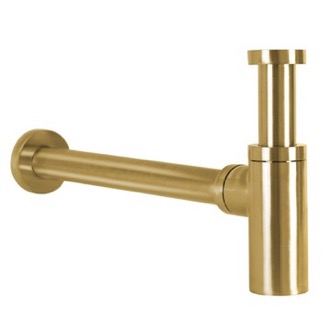 P-Trap Durable Round Brass Sink P-Trap in Matte Gold HT32-BG