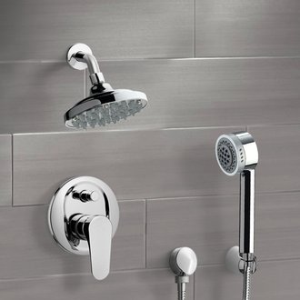 Shower Faucet Chrome Shower System with 6