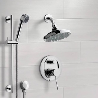 Shower Faucet Chrome Shower System with 6