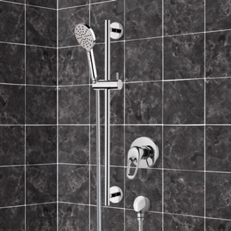Shower Faucet Chrome Slidebar Shower Set With Multi Function Hand Shower Remer SR043