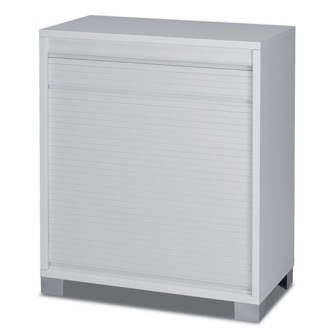 Cabinet Modern White Small Cabinet with Rolling Shutter Sarmog 7046
