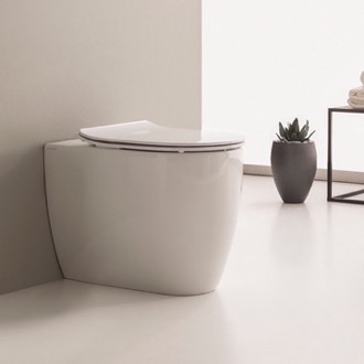 Toilet Modern Floor Standing Toilet, Ceramic, Rounded Scarabeo 5522