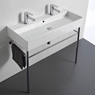 Console Bathroom Sink Double Trough Console Sink, 40