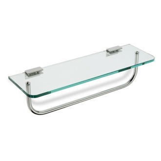 Bathroom Shelf Clear Glass Bathroom Shelf with Towel Bar StilHaus 765