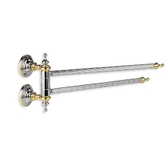Luxury Swivel Towel Bars Nameek S 15 Inch Clic Style Chrome And Gold Br Swivel Double Towel Bar