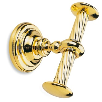 Bathroom Hook Double Hook, Gold, Classic-Style, Brass StilHaus G13-16