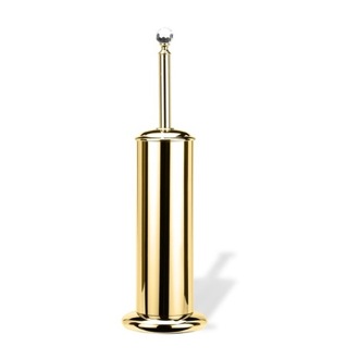 Toilet Brush Toilet Brush Holder, Gold Finish Brass with Crystal Top StilHaus SL039-16