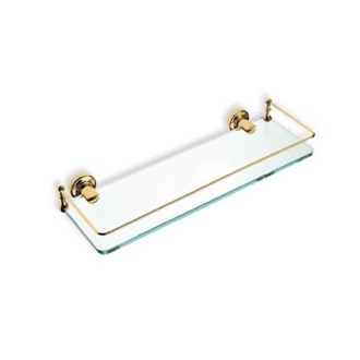Bathroom Shelf Gold Finish Clear Glass Bathroom Shelf StilHaus 766-16