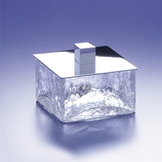 Bathroom Jar Square Crackled Crystal Glass Bathroom Jar Windisch 88127