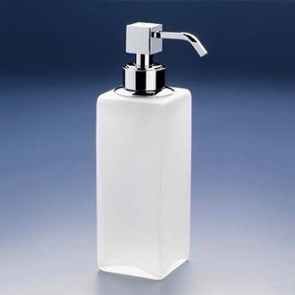 Soap Dispenser Soap Dispenser, Squared, Tall, Frosted Crystal Glass Windisch 90412M