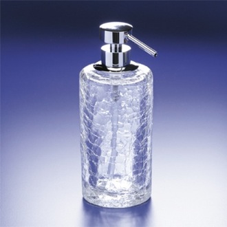 Soap Dispenser Soap Dispenser, Rounded, Crackled Crystal Glass Windisch 90432