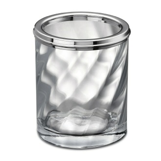 Toothbrush Holder Chrome Finished Tumbler Made From Twisted Glass Windisch 91801CR