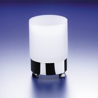 Toothbrush Holder Round Frosted Crystal Glass Tumbler Windisch 94118M