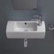 Small Rectangular Ceramic Wall Mounted or Drop In Bathroom Sink