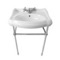 Traditional Ceramic Console Sink With Chrome Stand, 24
