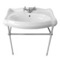 Traditional Ceramic Console Sink With Chrome Stand, 32