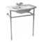 Traditional Ceramic Console Sink With Satin Nickel Stand, 26
