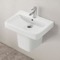 Rectangular White Ceramic Semi-Pedestal Sink