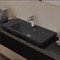Drop In Sink in Matte Black Ceramic, Modern, Rectangular