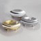 Round Contemporary Chrome And Gold Finish Countertop Soap Dish
