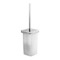 Toilet Brush Holder, Wall Mounted, Square, White Glass