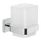 Frosted Glass Wall Toothbrush Holder With Chrome Mounting