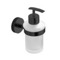 Soap Dispenser, Matte Black, Wall Mounted, Frosted Glass