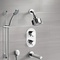 Chrome Thermostatic Tub and Shower System with Multi Function Shower Head and Hand Shower
