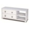 Unique Glossy White Cabinet with 2 Drawers