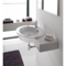 Ceramic Wall Mounted or Vessel Bathroom Sink with Right Counter Space