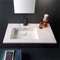 Sleek Rectangular Ceramic Wall Mounted Sink With Counter Space