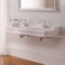 Traditional Double Basin Ceramic Wall Mounted or Vessel Sink