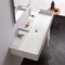 Wall Mounted Double Ceramic Sink With Polished Chrome Towel Bar